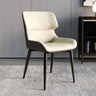 Modern Letaher Cushioned Upholstered Wingback Dining Chair Image - 2