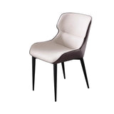 Modern Letaher Cushioned Upholstered Wingback Dining Chair Image - 4