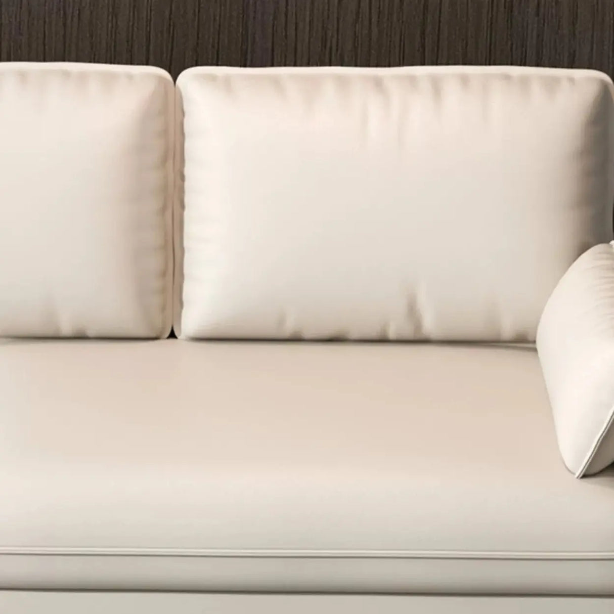 Modern Light Gray Leather Foam Fill Black Leg Loveseat Image - 11