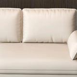 Modern Light Gray Leather Foam Fill Black Leg Loveseat Image - 11