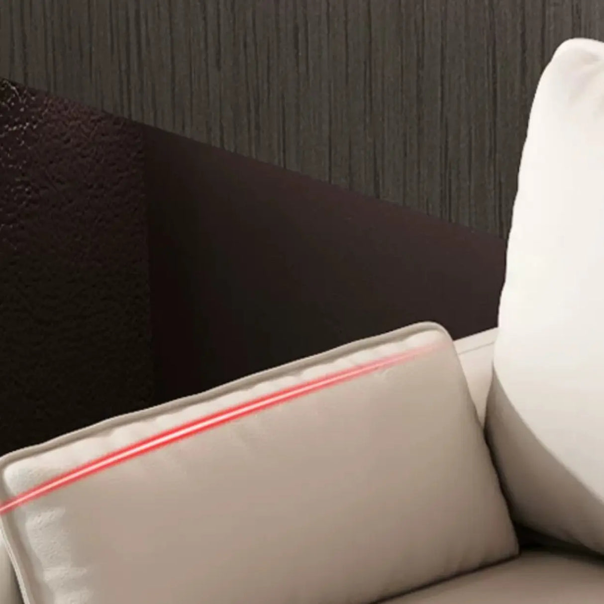 Modern Light Gray Leather Foam Fill Black Leg Loveseat Image - 12