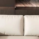Modern Light Gray Leather Foam Fill Black Leg Loveseat Image - 16