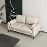 Modern Light Gray Leather Foam Fill Black Leg Loveseat Image - 18