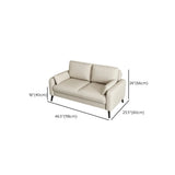 Modern Light Gray Leather Foam Fill Black Leg Loveseat Image - 20