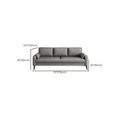 Modern Light Gray Leather Foam Fill Black Leg Loveseat Image - 21