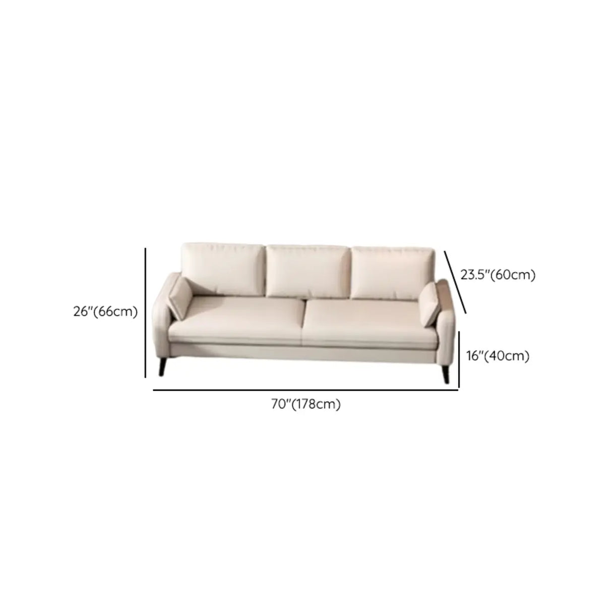 Modern Light Gray Leather Foam Fill Black Leg Loveseat Image - 22