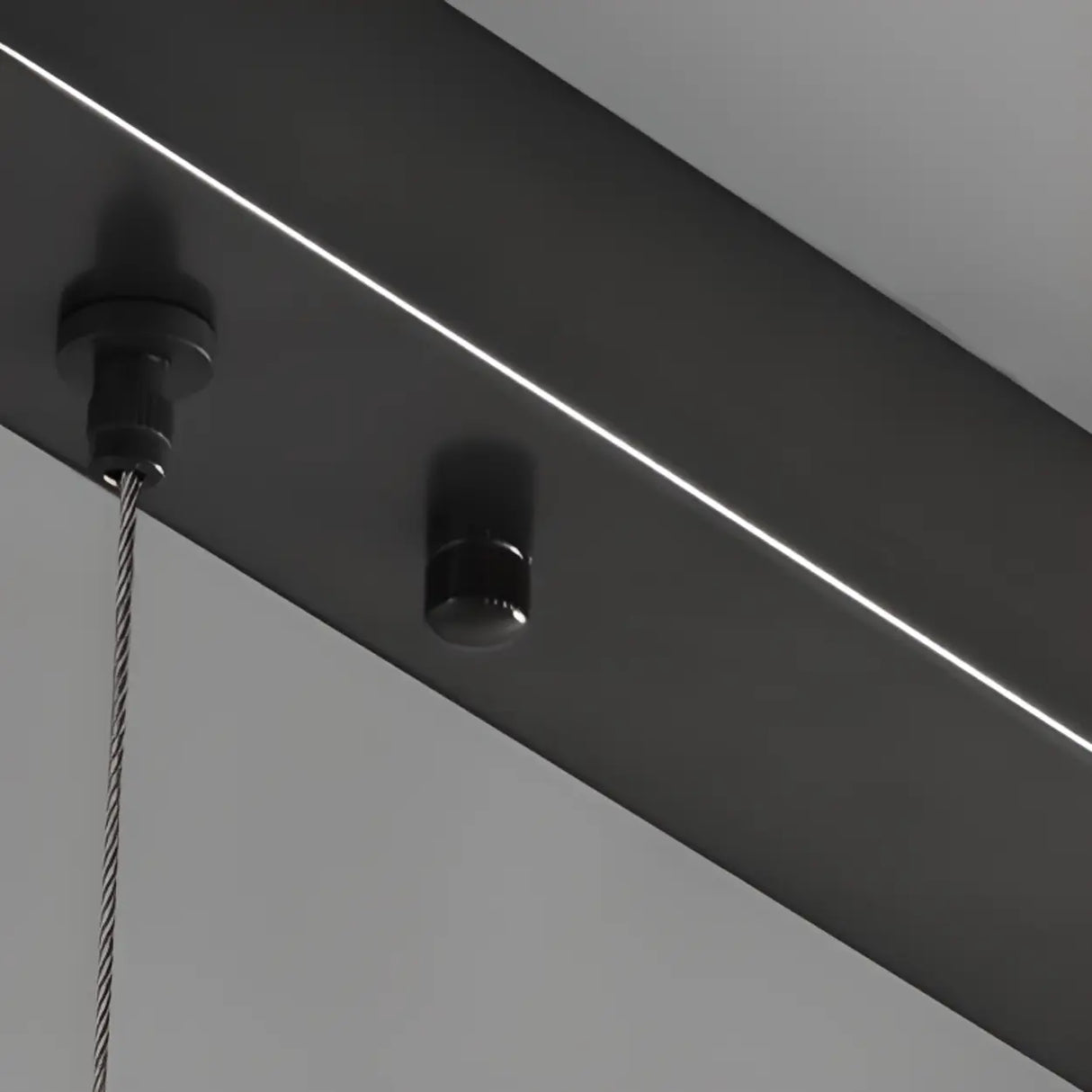Hammered Black Linear Pendant Light Kitchen Island Image - 9