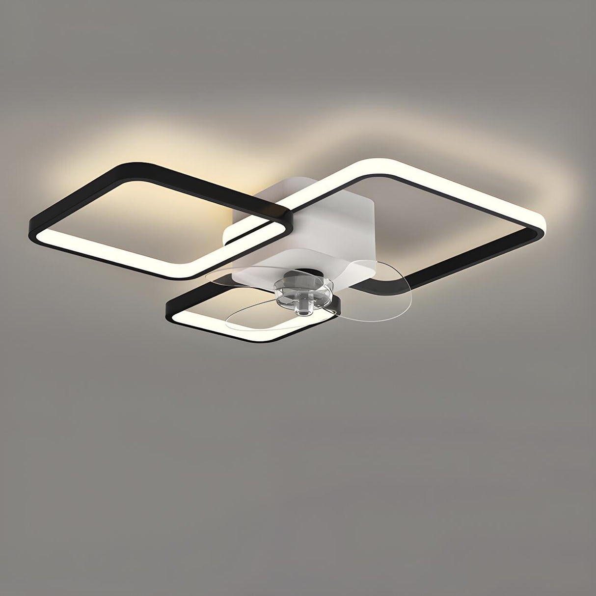 Modern Linear Geometric Frame Ceiling Fan with Lights Image - 10