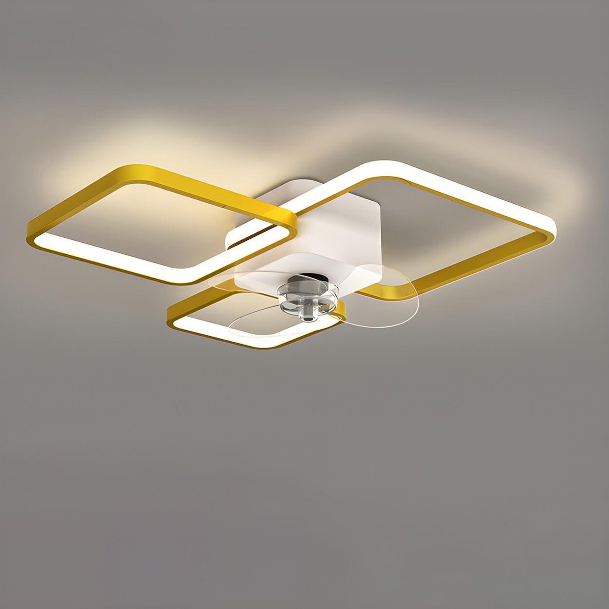 Modern Linear Geometric Frame Ceiling Fan with Lights Image - 11