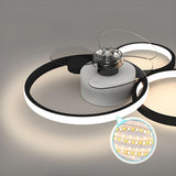 Modern Linear Geometric Frame Ceiling Fan with Lights Image - 13
