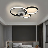 Modern Linear Geometric Frame Ceiling Fan with Lights Image - 15