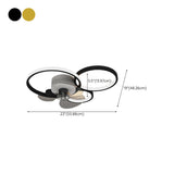 Modern Linear Geometric Frame Ceiling Fan with Lights #size