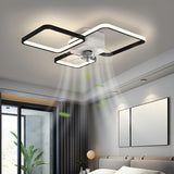 Modern Linear Geometric Frame Ceiling Fan with Lights Image - 3