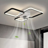 Modern Linear Geometric Frame Ceiling Fan with Lights Image - 4