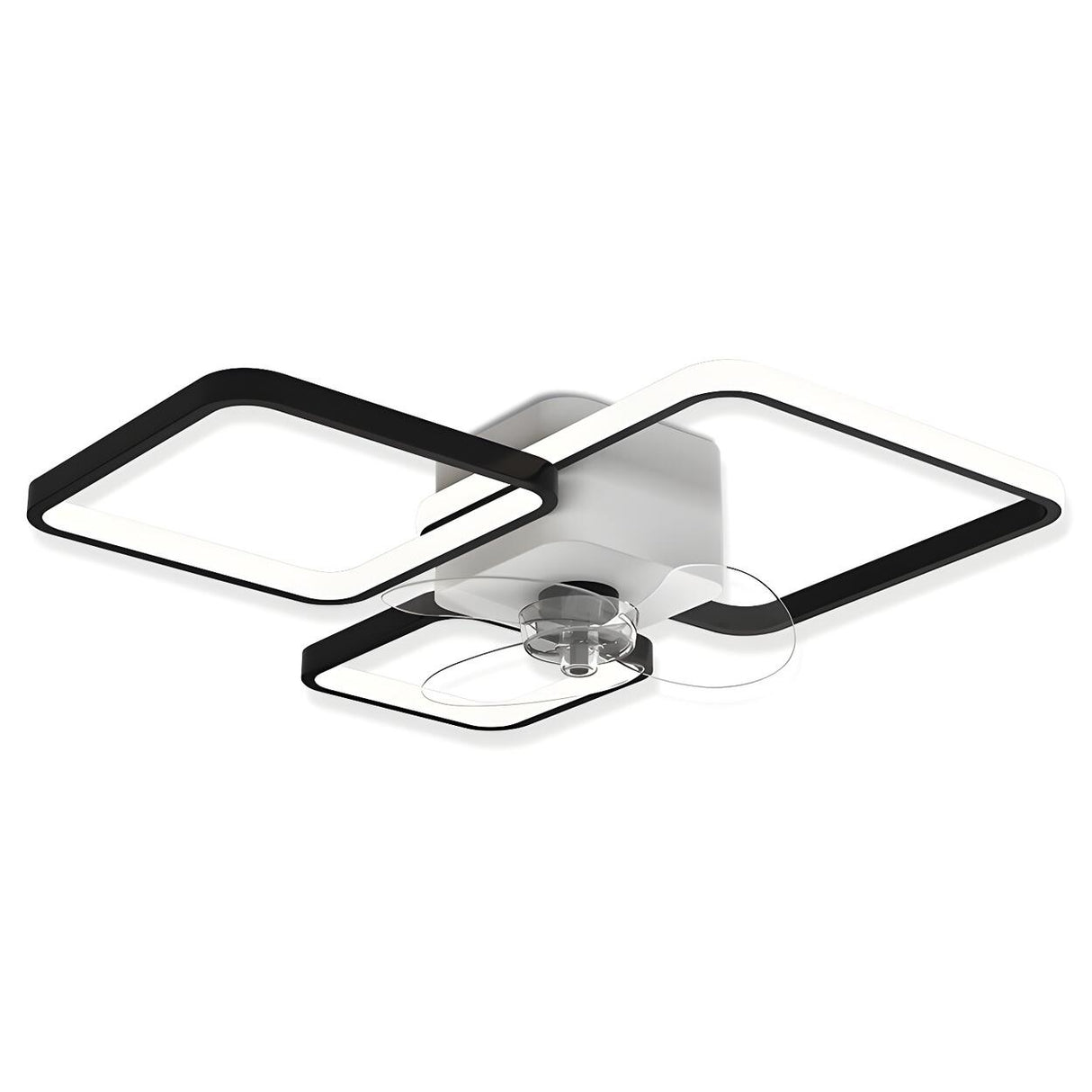 Modern Linear Geometric Frame Ceiling Fan with Lights Image - 5