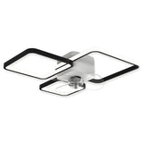 Modern Linear Geometric Frame Ceiling Fan with Lights Image - 5