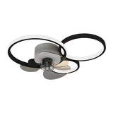 Modern Linear Geometric Frame Ceiling Fan with Lights Image - 6
