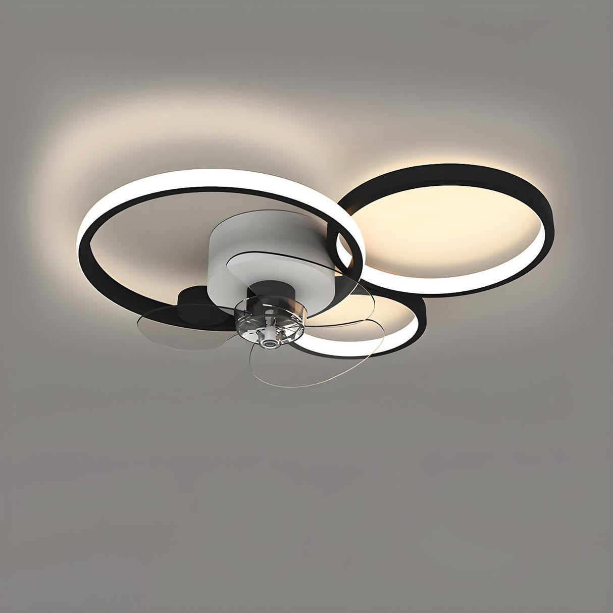 Modern Linear Geometric Frame Ceiling Fan with Lights Image - 8