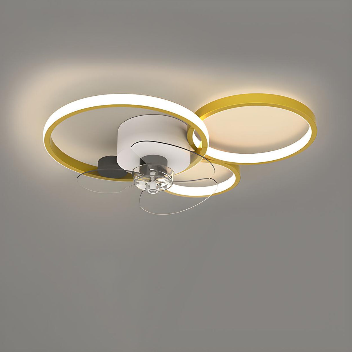 Modern Linear Geometric Frame Ceiling Fan with Lights Image - 9