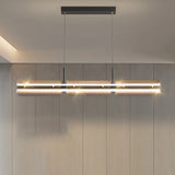 Modern Linear Glass Adjustable Island Pendant Light Image - 3