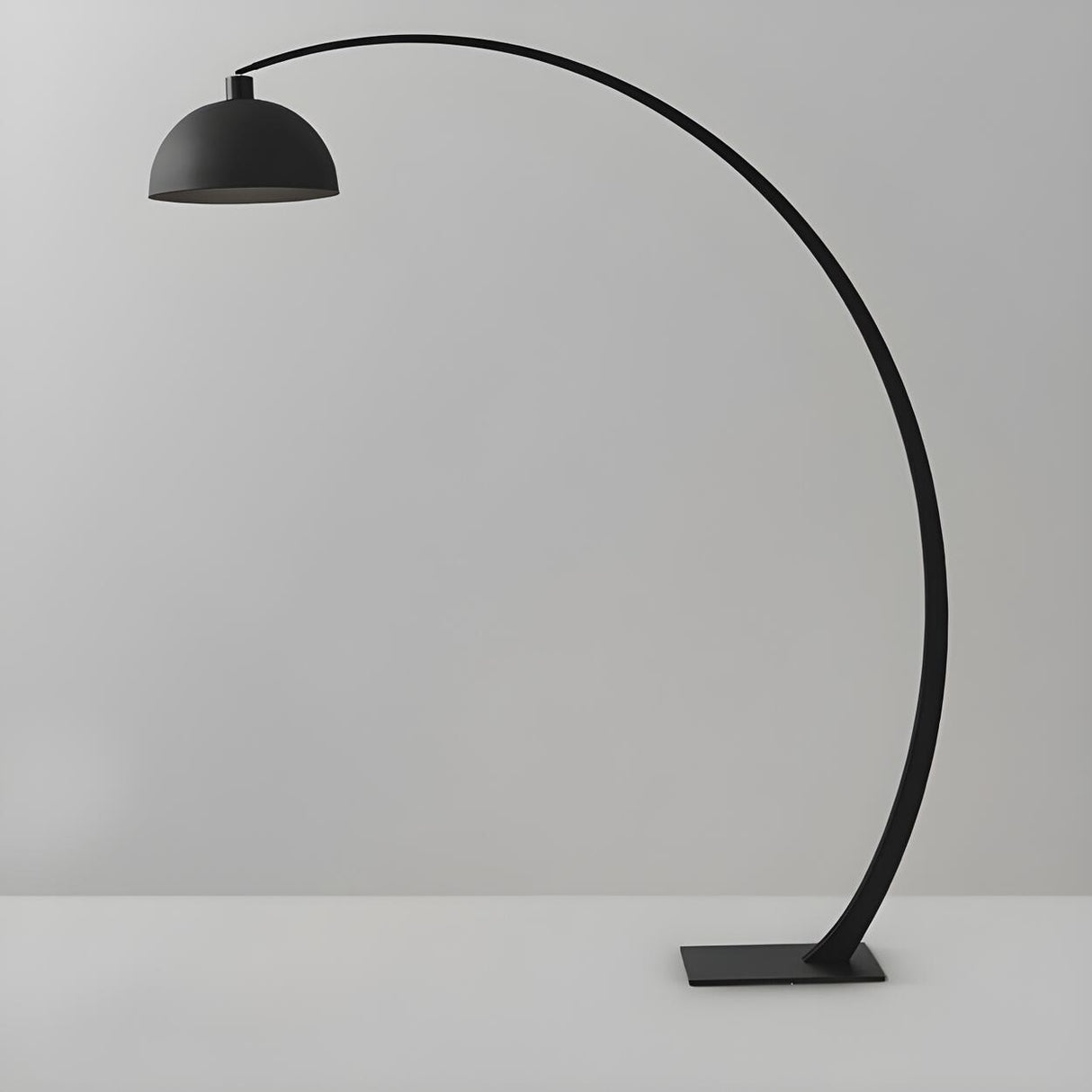 Modern Living Room Black Dome and Arc Floor Lamp Image - 11