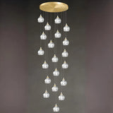 Modern Living Room Clear Crystal Ball Cluster Pendant Light Image - 11