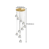 Modern Living Room Clear Crystal Ball Cluster Pendant Light Image - 18