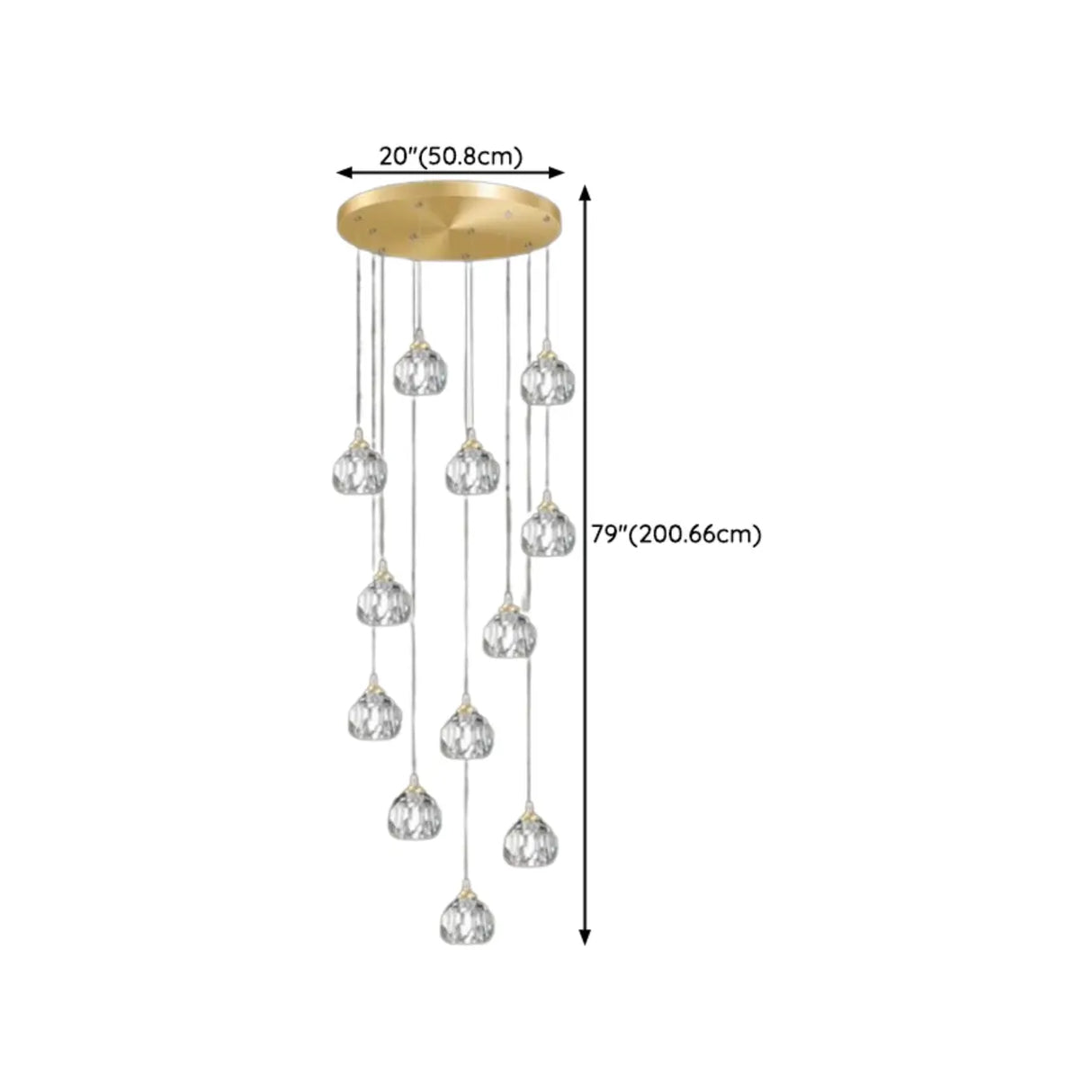 Modern Living Room Clear Crystal Ball Cluster Pendant Light Image - 19