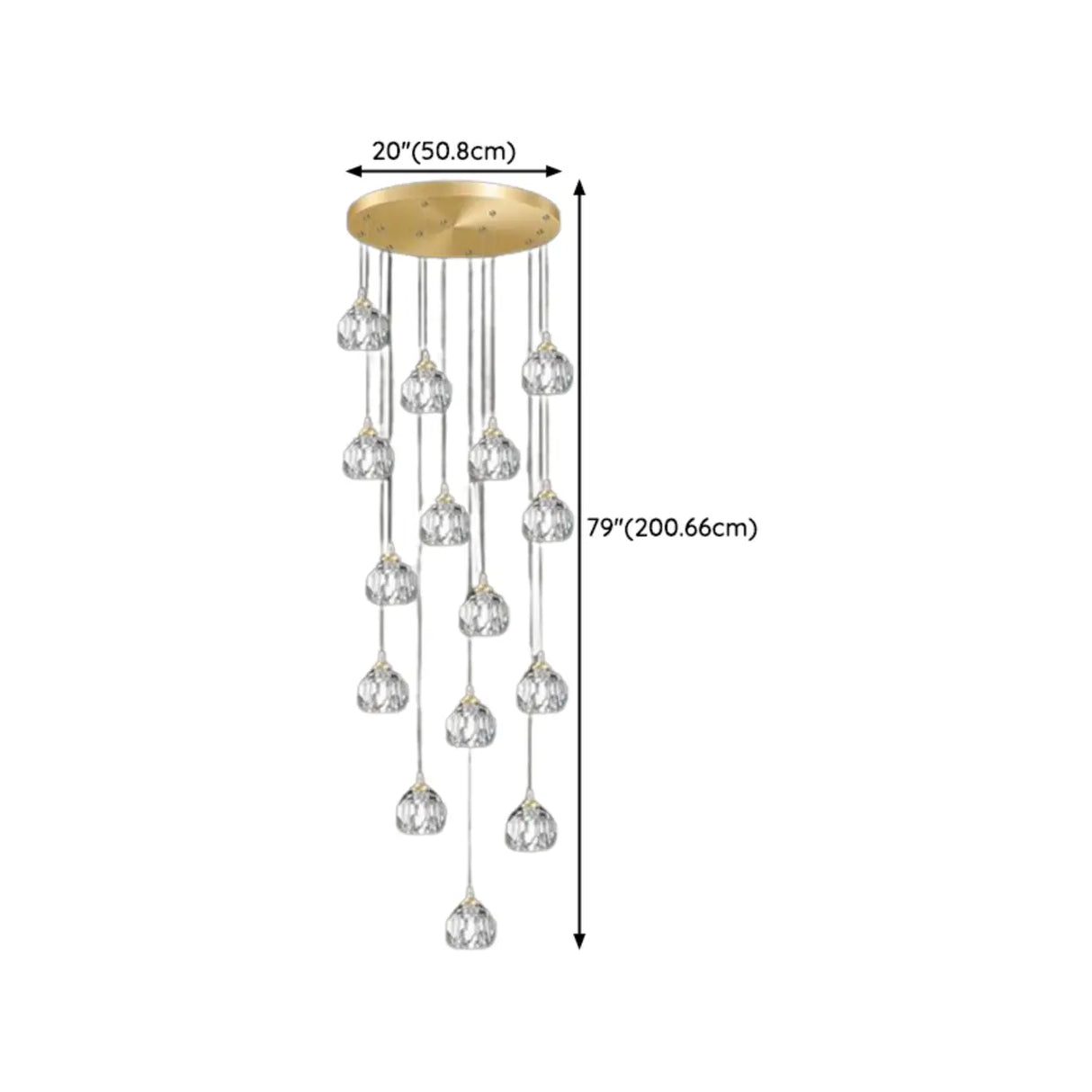 Modern Living Room Clear Crystal Ball Cluster Pendant Light Image - 20