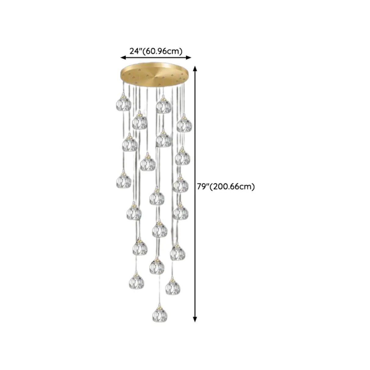 Modern Living Room Clear Crystal Ball Cluster Pendant Light Image - 22