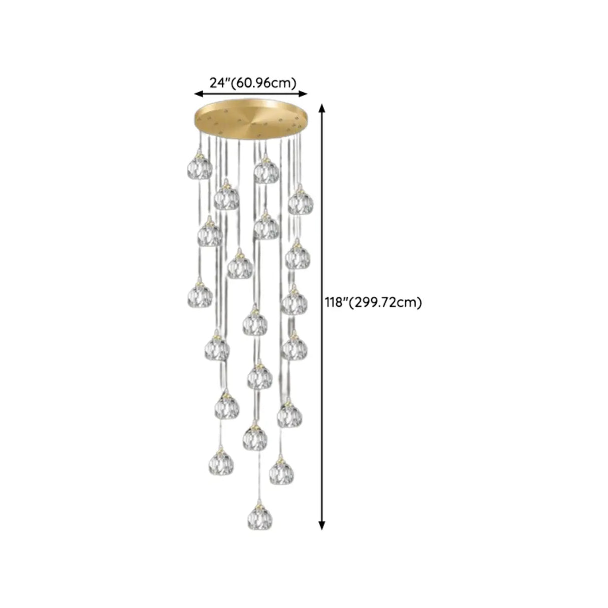Modern Living Room Clear Crystal Ball Cluster Pendant Light Image - 23