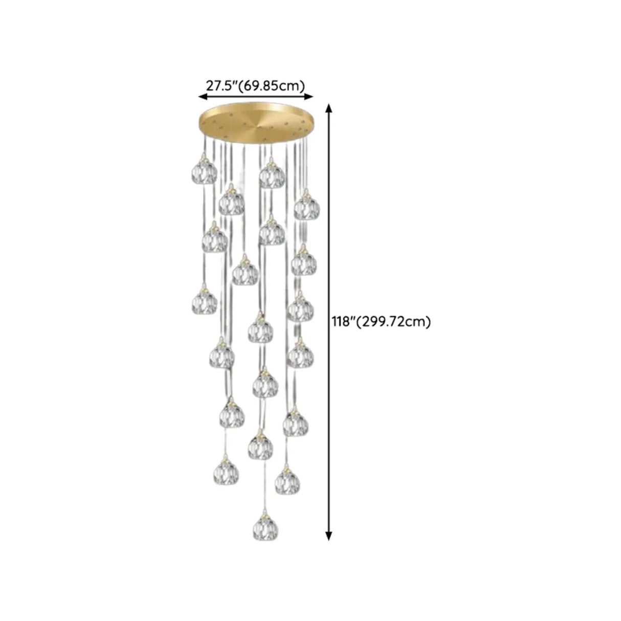 Modern Living Room Clear Crystal Ball Cluster Pendant Light Image - 24