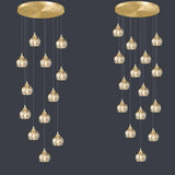 Modern Living Room Clear Crystal Ball Cluster Pendant Light Image - 8