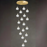 Modern Living Room Clear Crystal Ball Cluster Pendant Light Image - 9