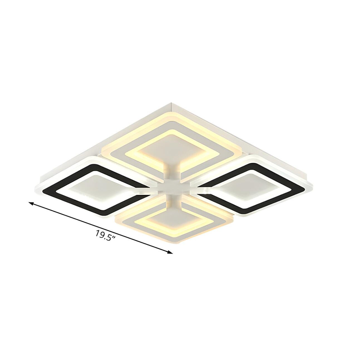 Modern Living Room Square LED Flush Mount Ceiling Light Image - 4
