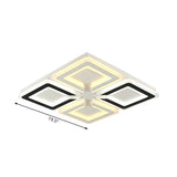 Modern Living Room Square LED Flush Mount Ceiling Light Image - 4