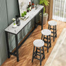 Modern Long Rectangular Counter Height Bar Table With Footrest Image - 1