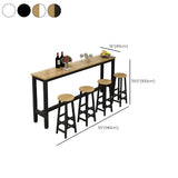 Modern Long Rectangular Counter Height Bar Table With Footrest Image - 10