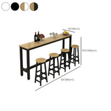 Modern Long Rectangular Counter Height Bar Table With Footrest Image - 11
