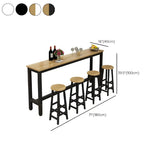 Modern Long Rectangular Counter Height Bar Table With Footrest Image - 12