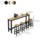 Modern Long Rectangular Counter Height Bar Table With Footrest Image - 13