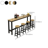 Modern Long Rectangular Counter Height Bar Table With Footrest Image - 14