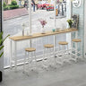Modern Long Rectangular Counter Height Bar Table With Footrest Image - 3