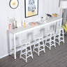 Modern Long Rectangular Counter Height Bar Table With Footrest Image - 4