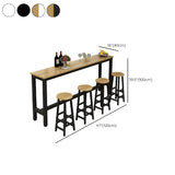 Modern Long Rectangular Counter Height Bar Table With Footrest Image - 9