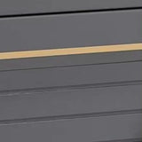 Modern Louver Wooden Entryway Gray Spacious Shoe Cabinet Image - 13