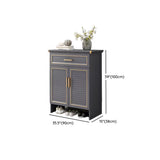 Modern Louver Wooden Entryway Gray Spacious Shoe Cabinet #size