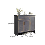 Modern Louver Wooden Entryway Gray Spacious Shoe Cabinet Image - 16