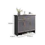 Modern Louver Wooden Entryway Gray Spacious Shoe Cabinet Image - 22