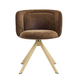 Modern Low Back Fabric Swivel Upholstered Dining Chairs Set of 2 Image - 12